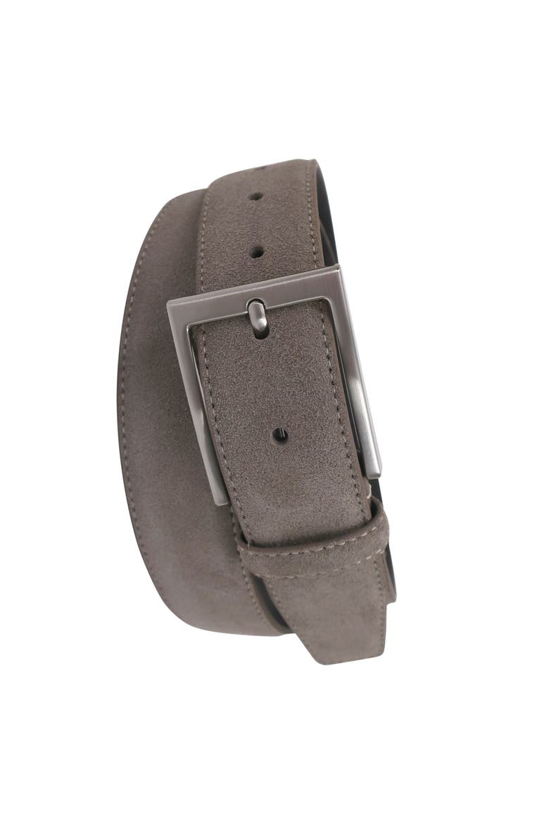 Suede Leather Feather Edge Belt, Alternate, color, Taupe