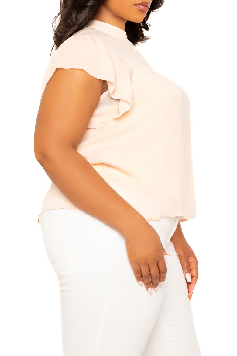 Ruffle Sleeve Top, Alternate, color, BLUSH