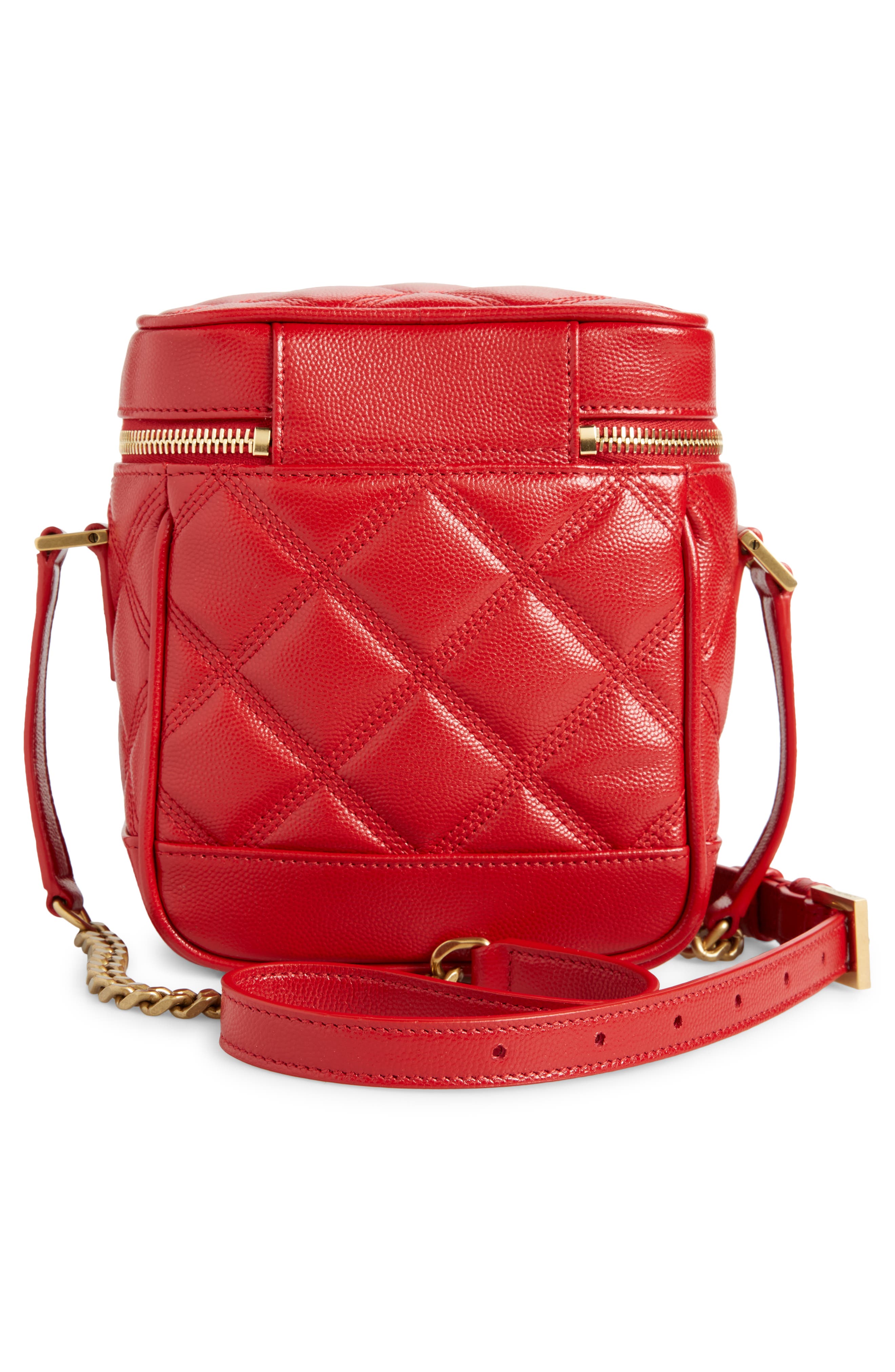 '80s Vanity Case Matelassé Leather Shoulder Bag, Alternate, color, ROUGE EROS
