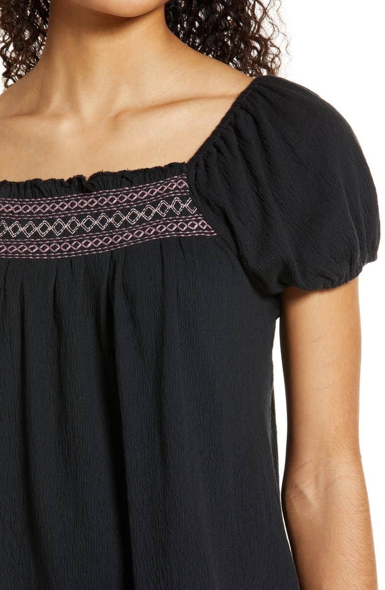 Madewell Embroidered Square Neck Top, Alternate, color, 