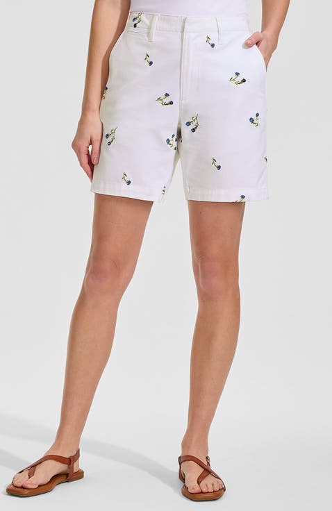 Plus Size Elastic Back Classic 7" Chino Shorts