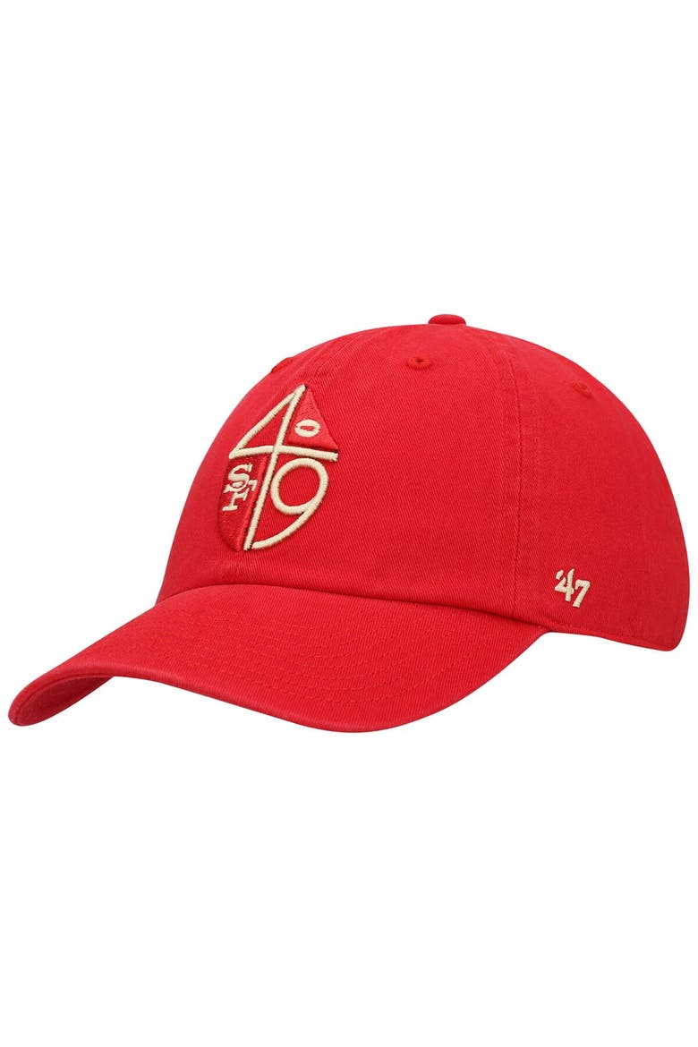 Men's '47 Scarlet San Francisco 49ers Clean Up Legacy Adjustable Hat, Main, color, Scarlet