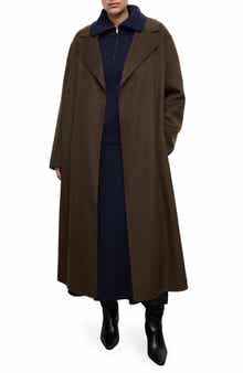 MANGO Wool Blend Wrap Coat