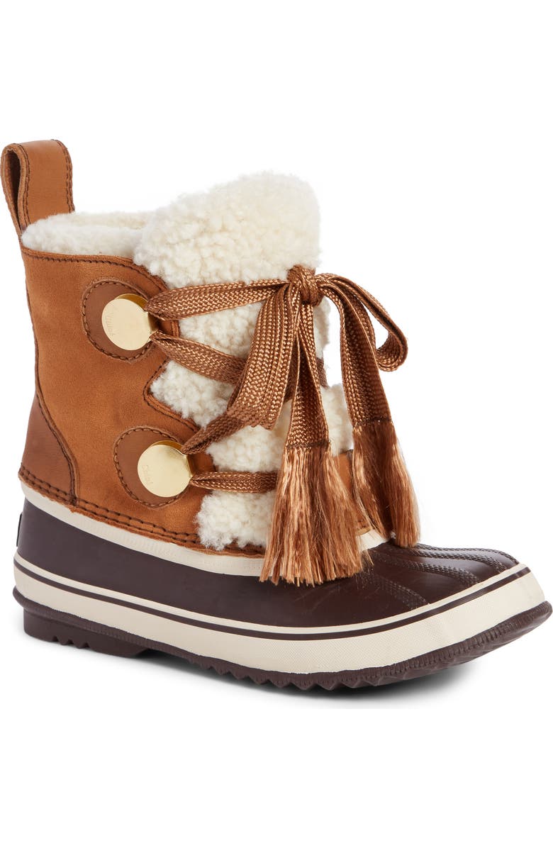 Chloé SOREL x Chloé Genuine Shearling Trim Waterproof Boot, Main, color,
