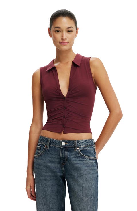 Women's Gathered Front Polo