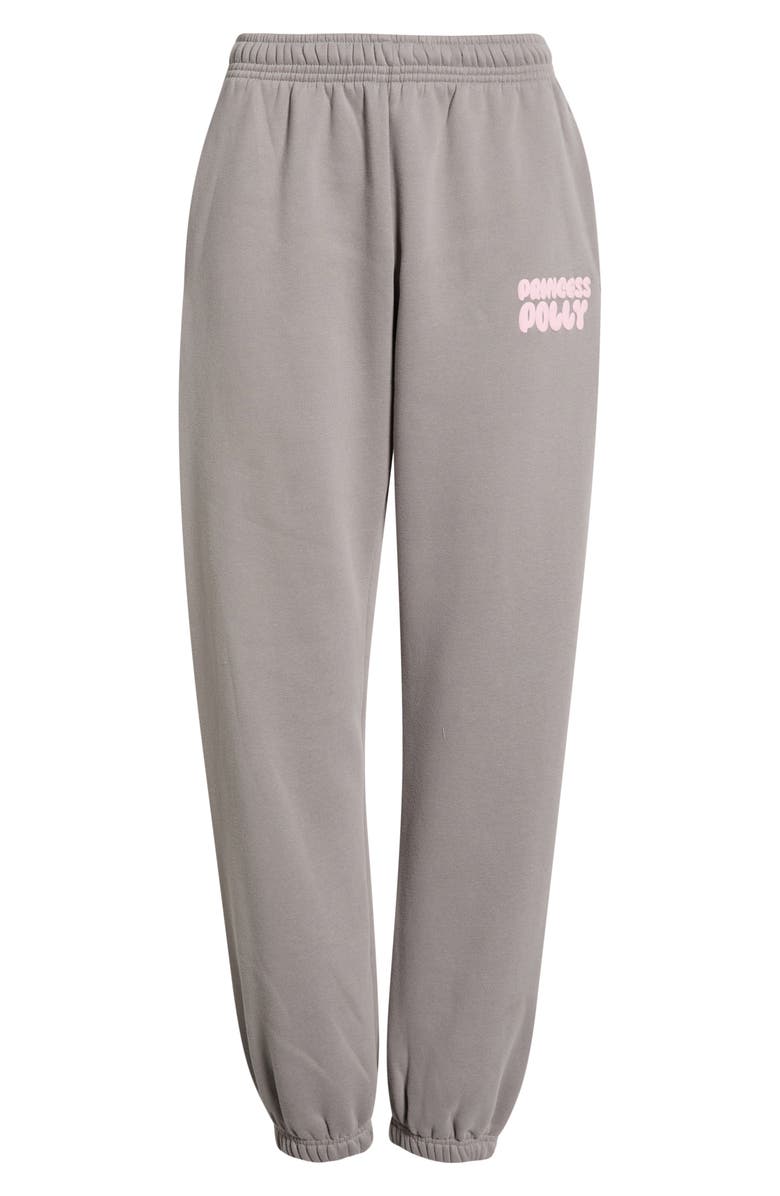 Princess Polly Puffy Logo Sweatpants, Alternate, color, Charcoal
