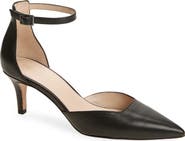 Pelle Moda Kendal Ankle Strap Pointed Toe Kitten Heel Pump