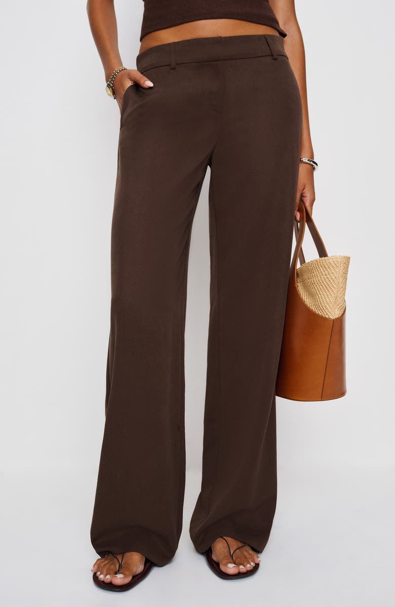 Reformation Gisele Low Rise Pants, Main, color, Cafe