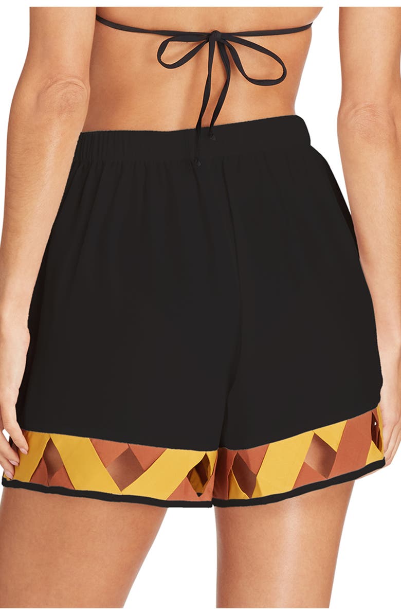VALIMARE Ravello Bandage Beach Shorts, Alternate, color, Black