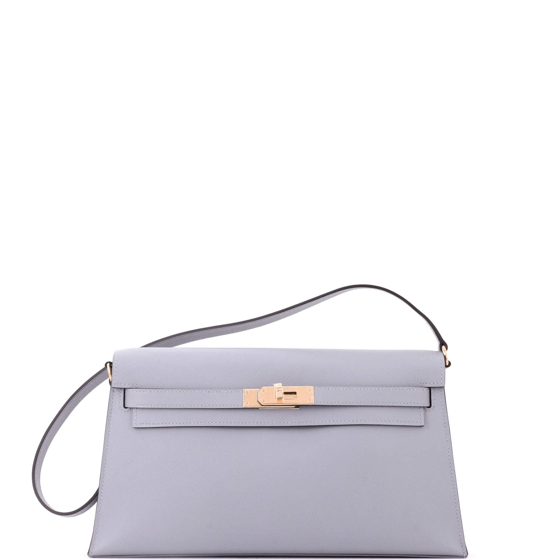 Pre-Owned Hermes Kelly Elan Shoulder Bag Madame, Main, color, Gris Pantin