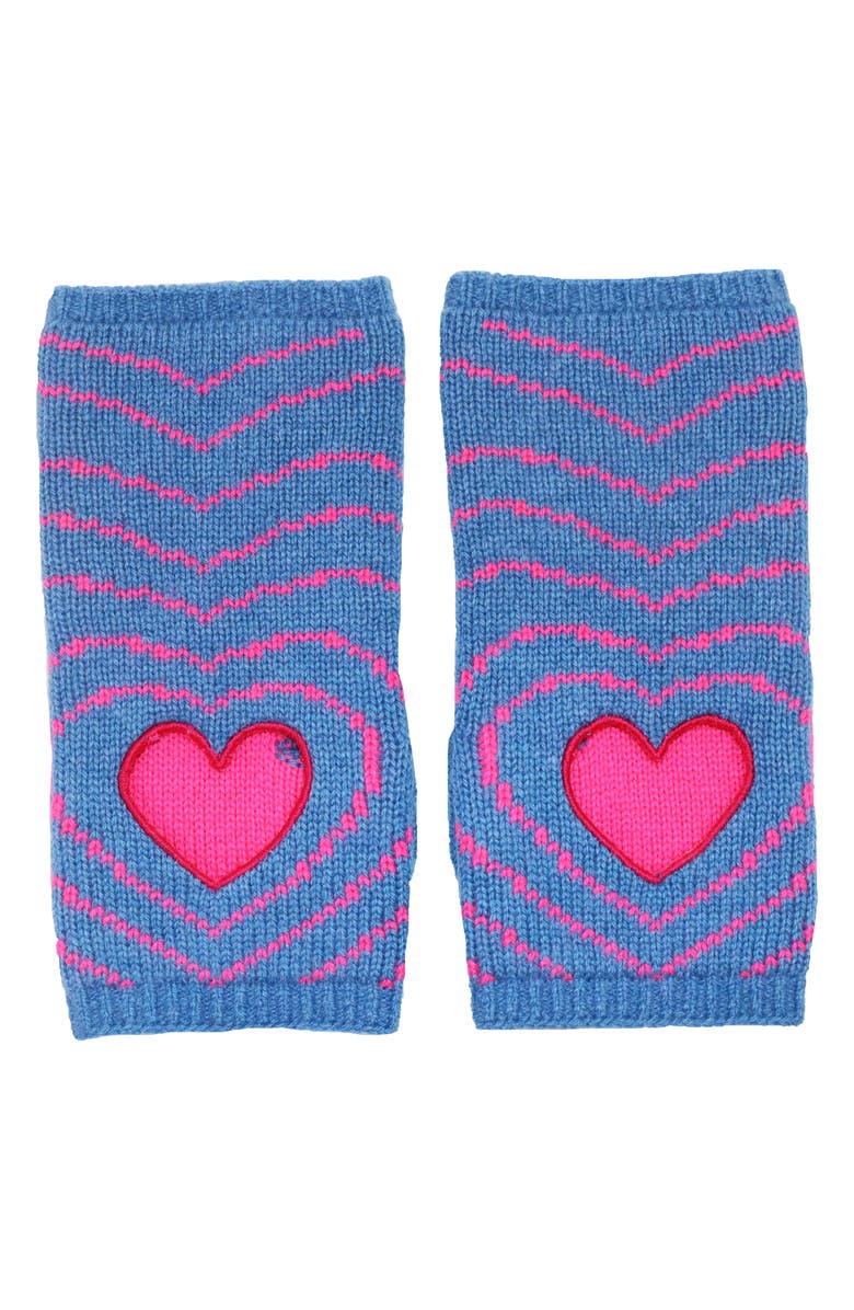 Carolyn Rowan Accessories Embroidered Heart Cashmere Fingerless Gloves, Main, color, 