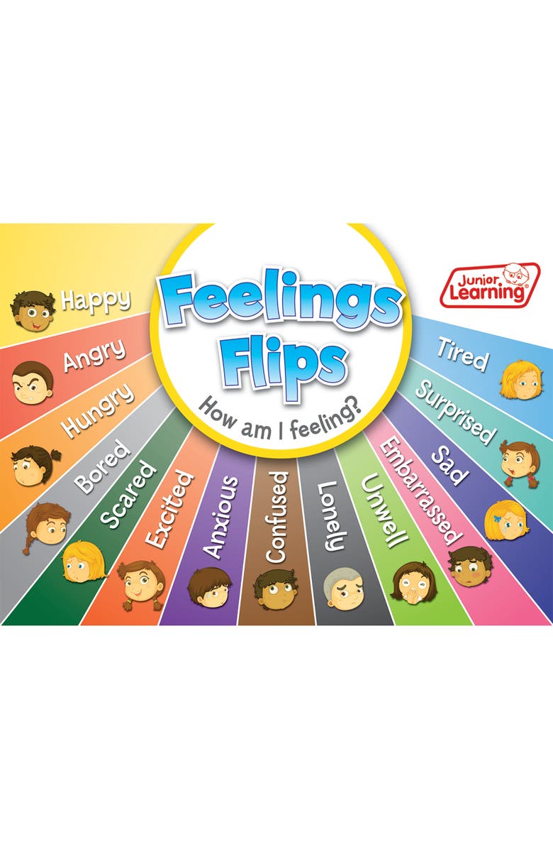 Junior Learning Flip Chart Feelings Flash Cards, Alternate, color, Multicolored