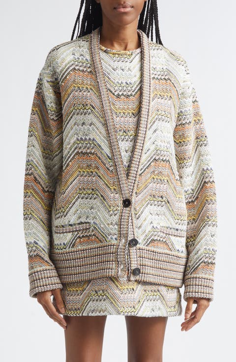 Metallic Zigzag Sequin Cardigan