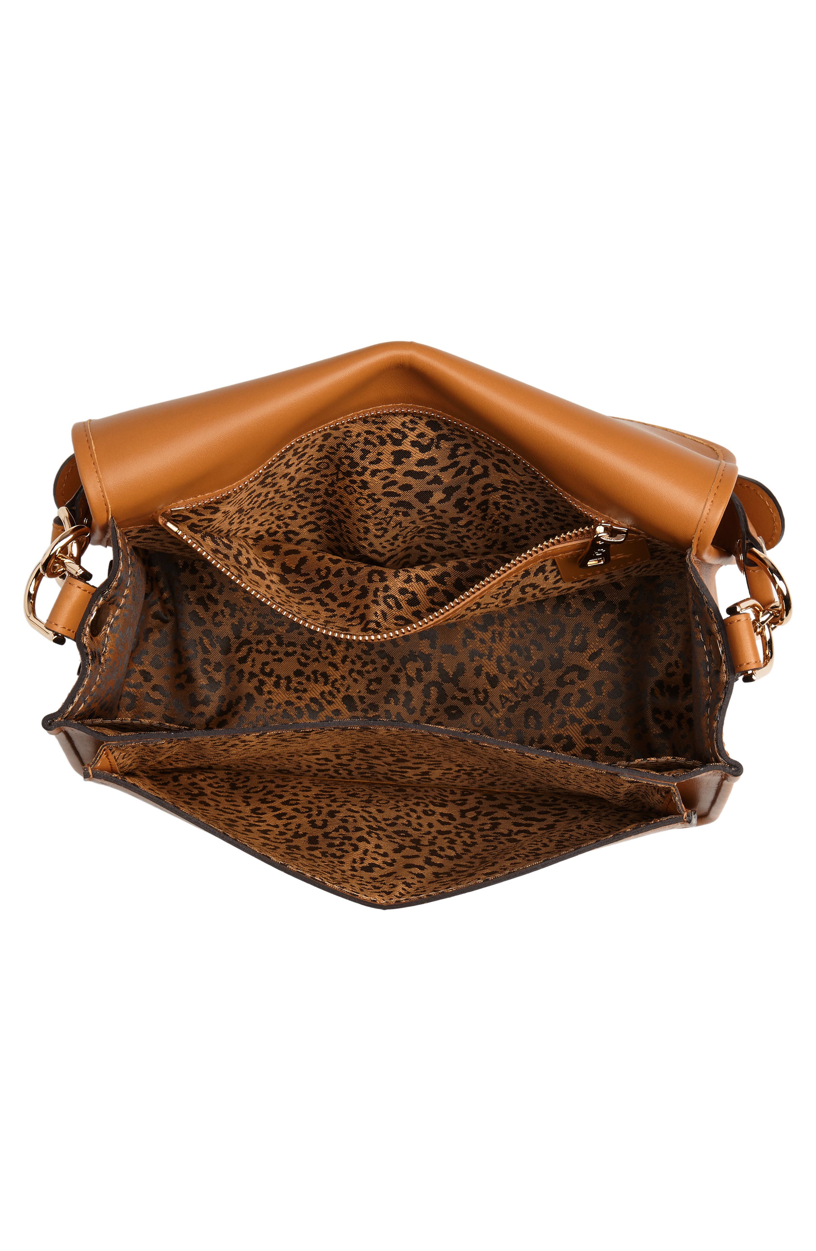 Longchamp Mademoiselle Calfskin Leather Crossbody Bag, Alternate, color, Honey