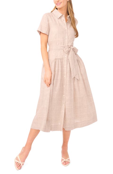 Charlie Drop Waist Linen Shirtdress