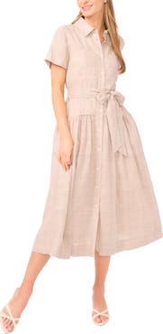 Ted Baker Charlie Drop Waist Linen Shirtdress