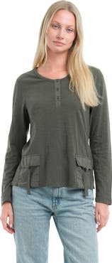 WILT Clothing U-Neck Button Placket Tee