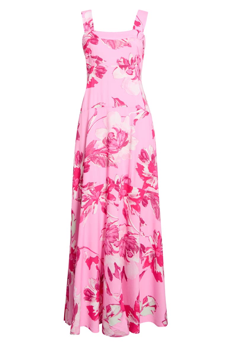 Floral Tiered Maxi Dress, Alternate, color, RASPBERRY SORBET