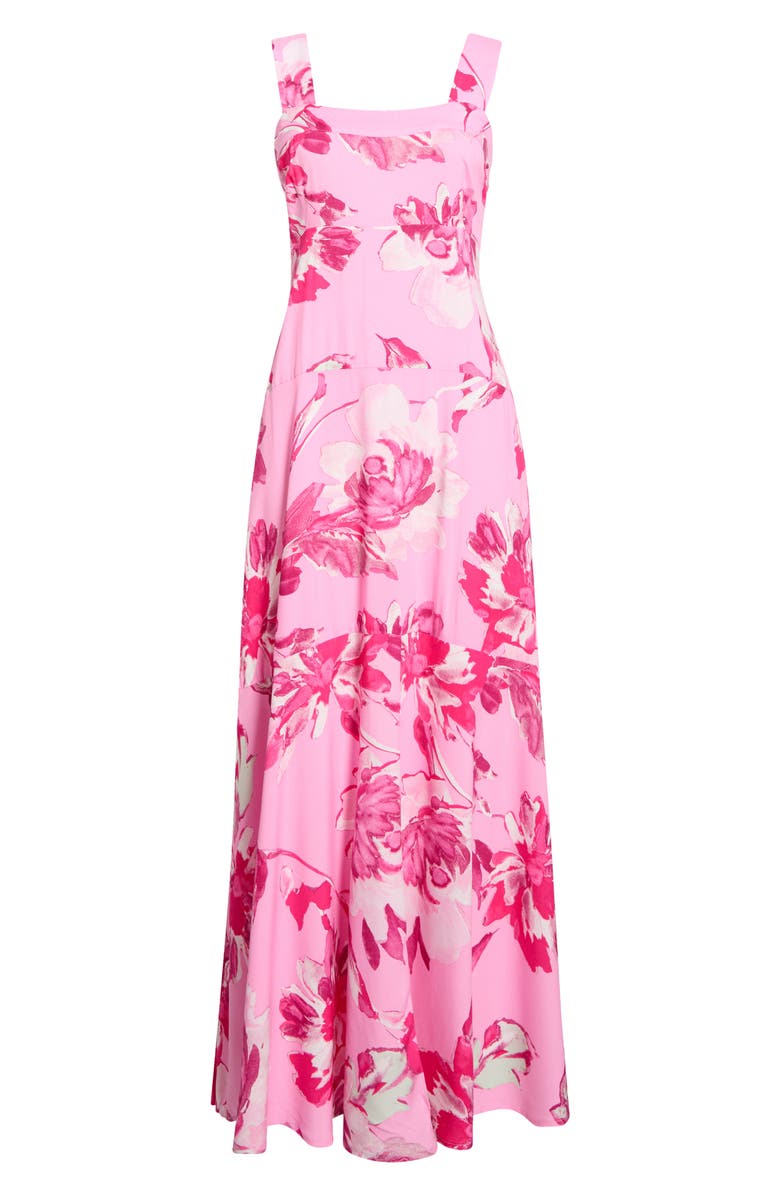 Vince Camuto Floral Tiered Maxi Dress, Alternate, color, Raspberry Sorbet