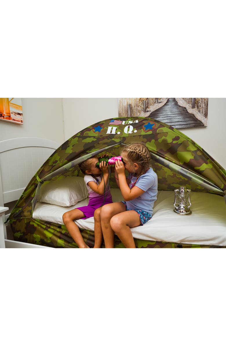 Pacific Play Tents Twin-Size HQ Camo Bed Tent, Alternate, color, Camo Green