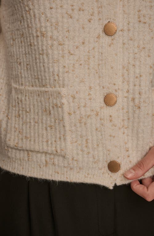 Donna Karan New York Metallic Cardigan In Neutral