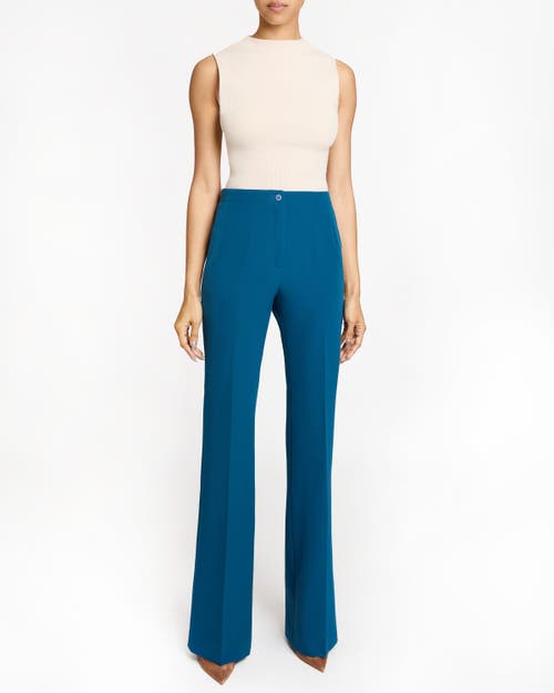 Santorelli Flare-leg Techno Crepe Pants In Aquamarine