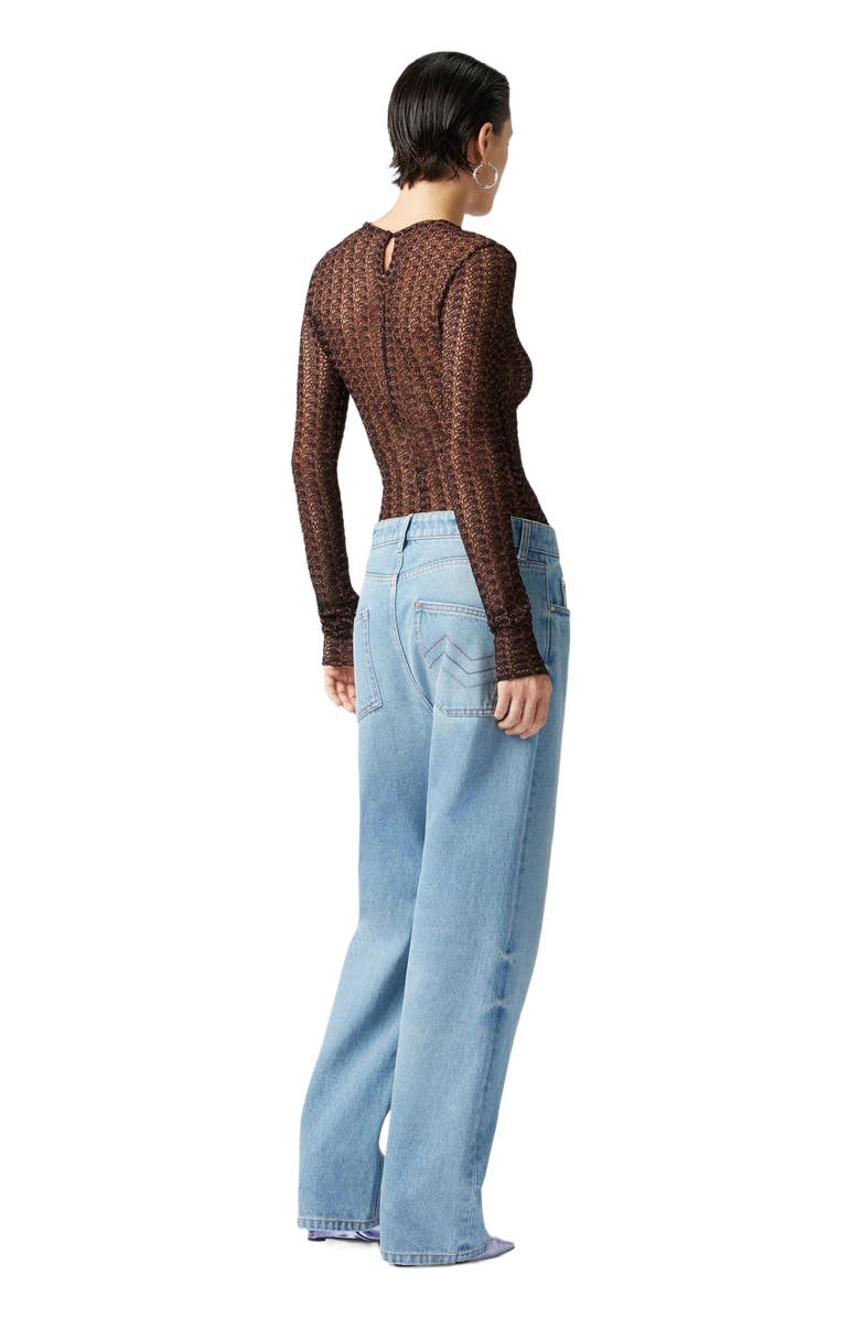 Missoni Collar Sweater In Viscose Lamé Lace Motif, Alternate, color, 