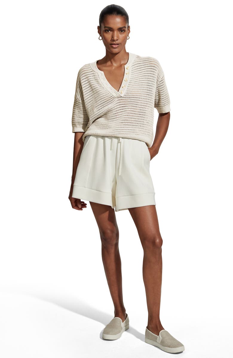 Varley Callie Sheer Knit Cotton Top, Alternate, color, Egret