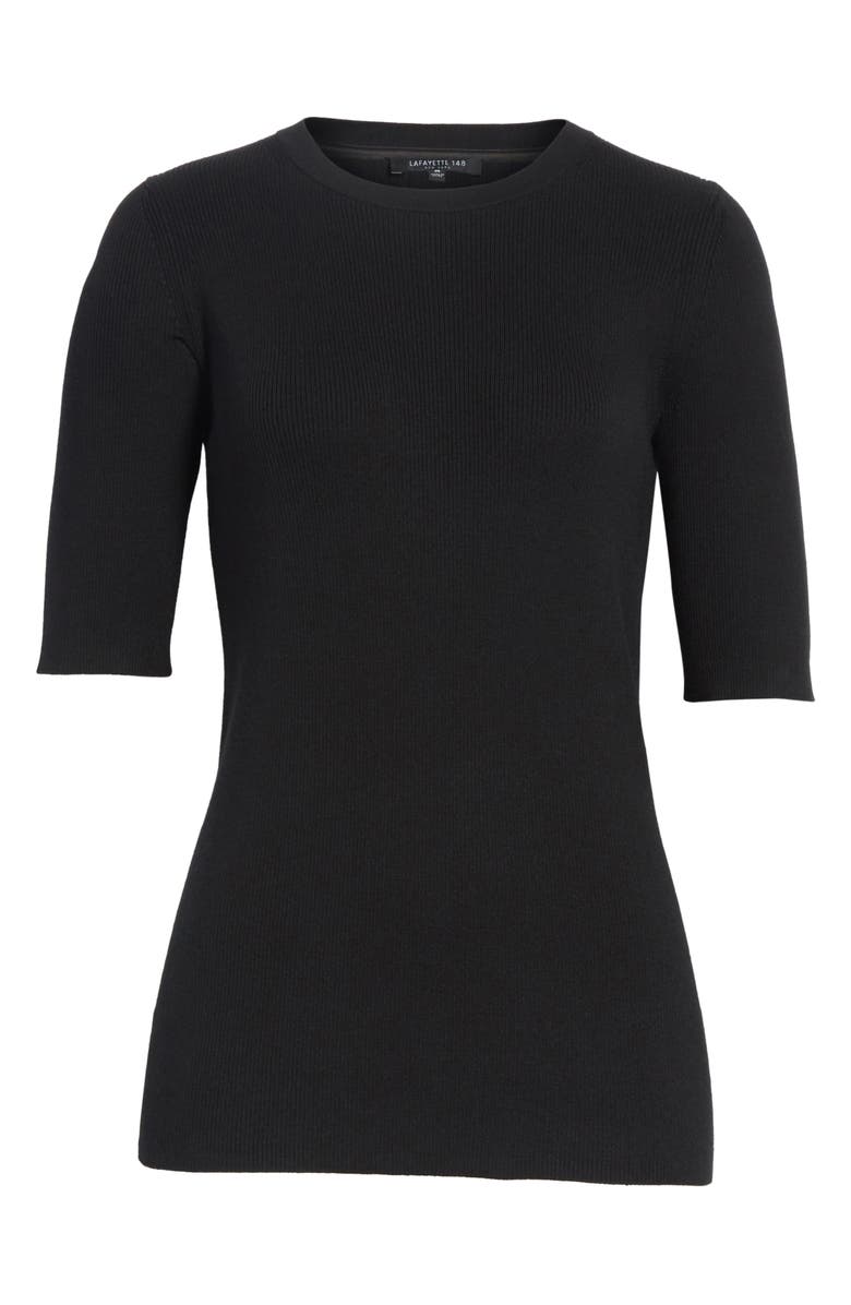 Lafayette 148 New York Rib Knit Silk Blend Sweater, Alternate, color, 