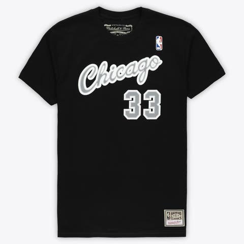 Unisex Mitchell & Ness Scottie Pippen Black Chicago Bulls Hardwood Classics Reload 3.0 T-Shirt