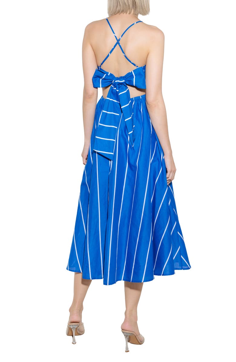 FREEMARKET Stripe Sleeveless Midi Dress, Alternate, color, Blue/ White