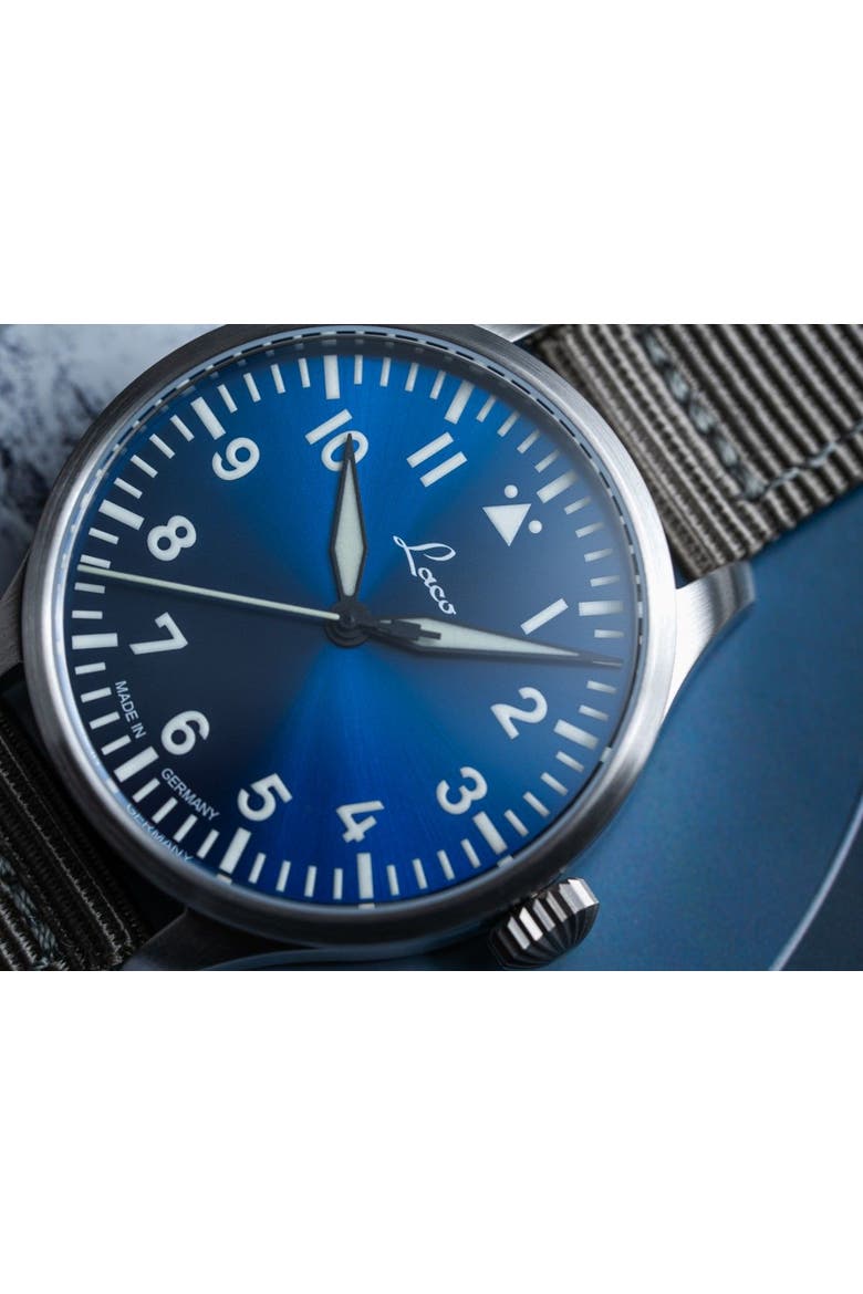 Augsburg - 42mm, Blue Dial, Nylon Strap, Alternate, color, Blue Dial / Gray Nylon Strap