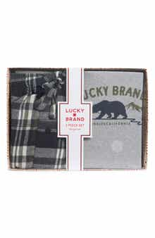 Lucky Brand Long Sleeve Thermal Shirt & Plaid Flannel Pants Pajamas