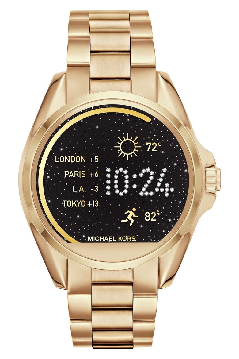 MICHAEL Michael Kors Bradshaw Access Bracelet Smart Watch, 45mm, Main, color, GOLD