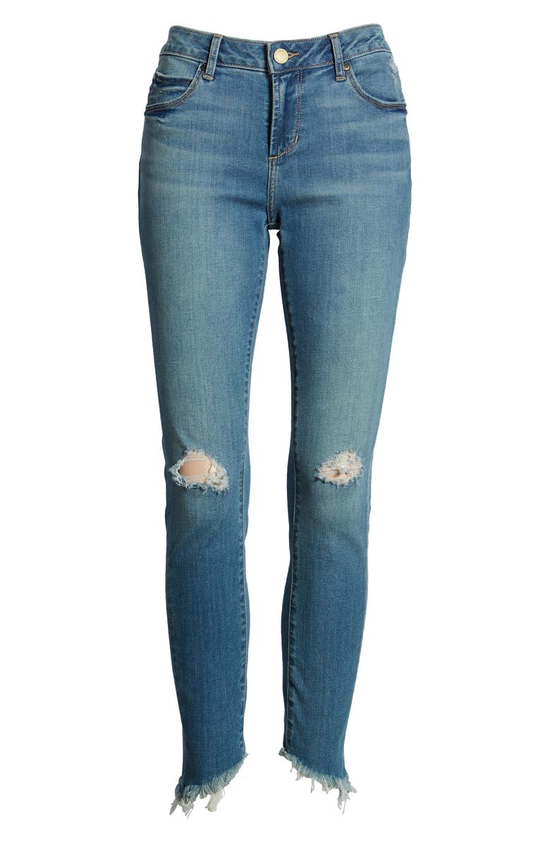 Articles of Society Suzy Ripped Fray Hem Ankle Skinny Jeans, Alternate, color, 
