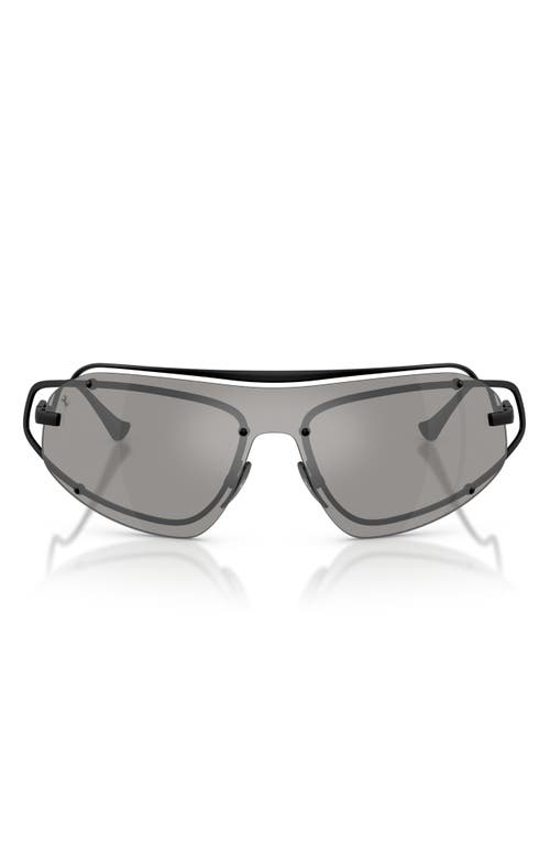 Ferrari 132mm Rimless Rectangular Sunglasses in Matte Black/grey Mirror at Nordstrom