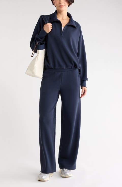 Whisper Knit High Waist Wide Leg Pants