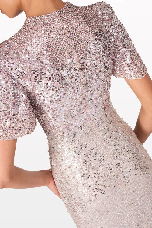 Jenny Packham Jourdain Sequin-embellished Gown In Pink