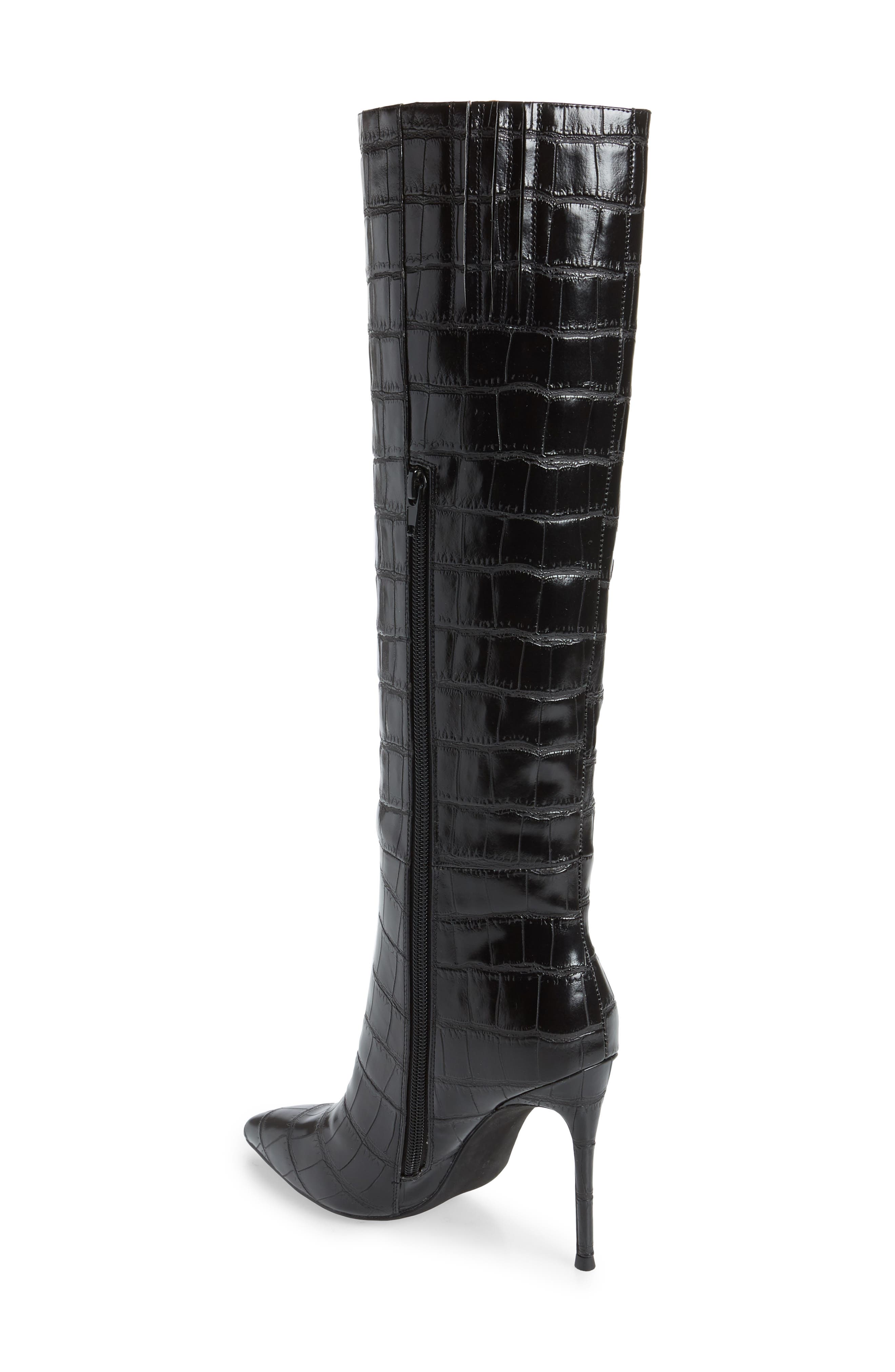 Arsen Knee High Boot, Alternate, color, BLACK CROCO