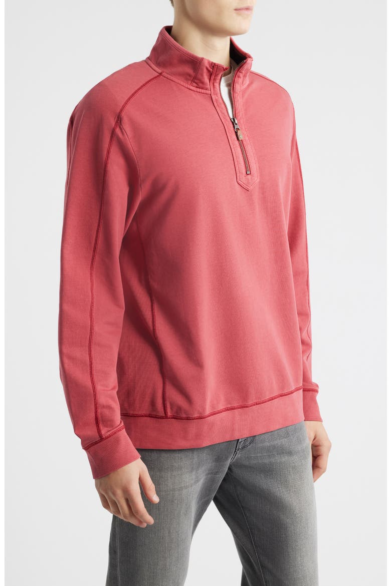 Ben & Terry Half Zip Sweatshirt, Alternate, color, DEEP HAVANA