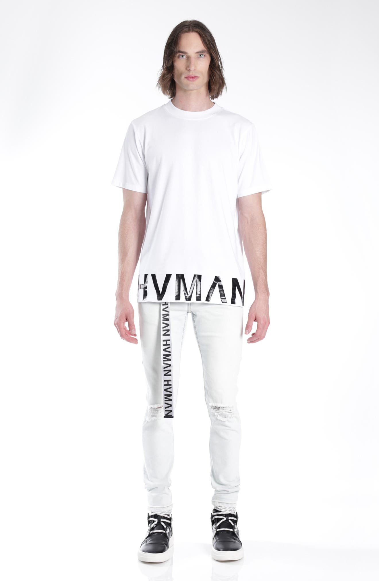 HVMAN Strat Belted Super Skinny Jeans (Men) | Nordstromrack