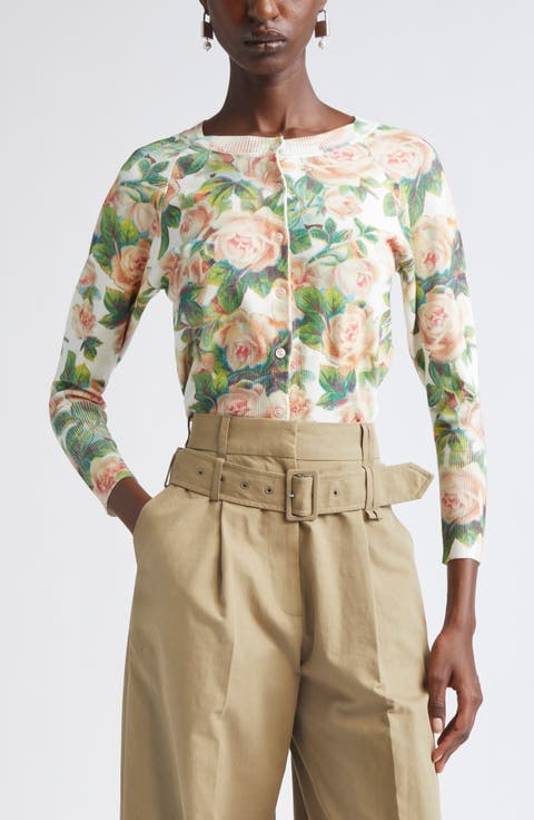 Shrunken Floral Cardigan
