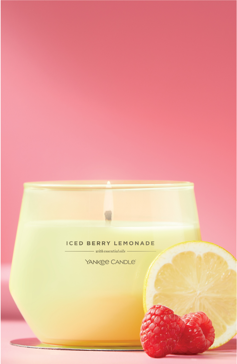 YANKEE CANDLE Iced Berry Lemonade Studio Candle with Essential Oils, Set of 2, Alternate, color, Yellow