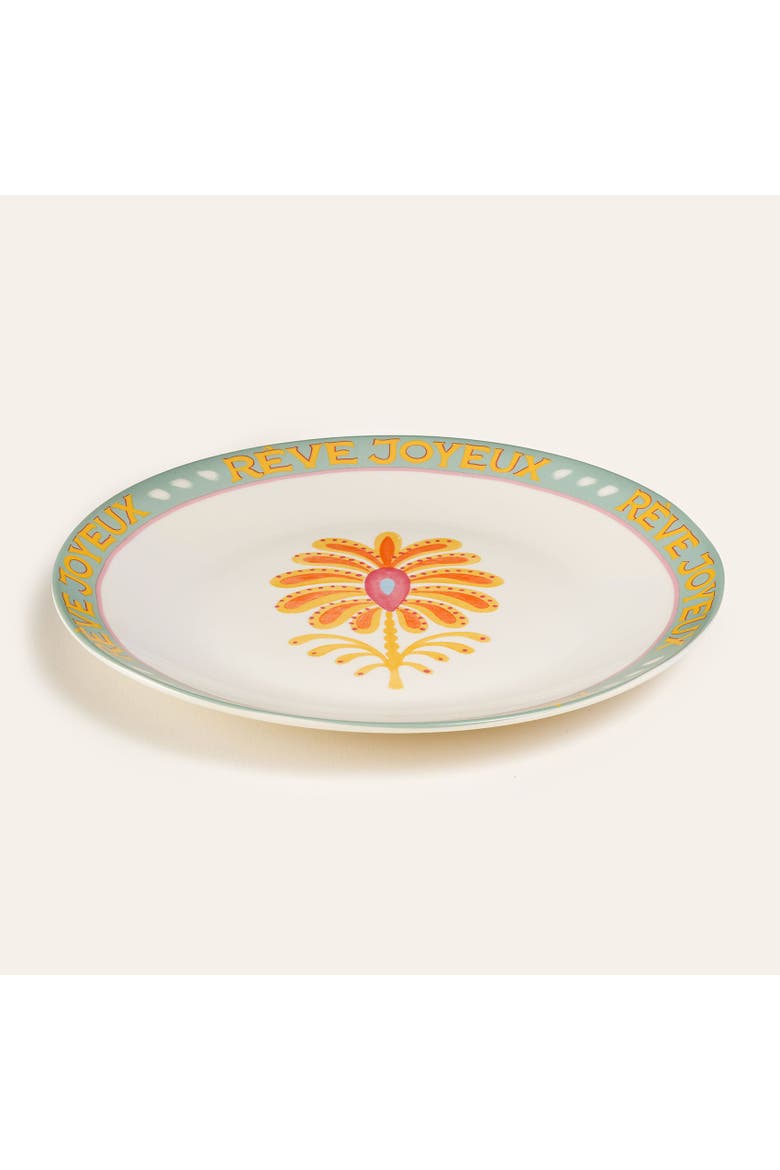 Porcelain Fruit Cake Plate 2 Pcs Set, Alternate, color, White