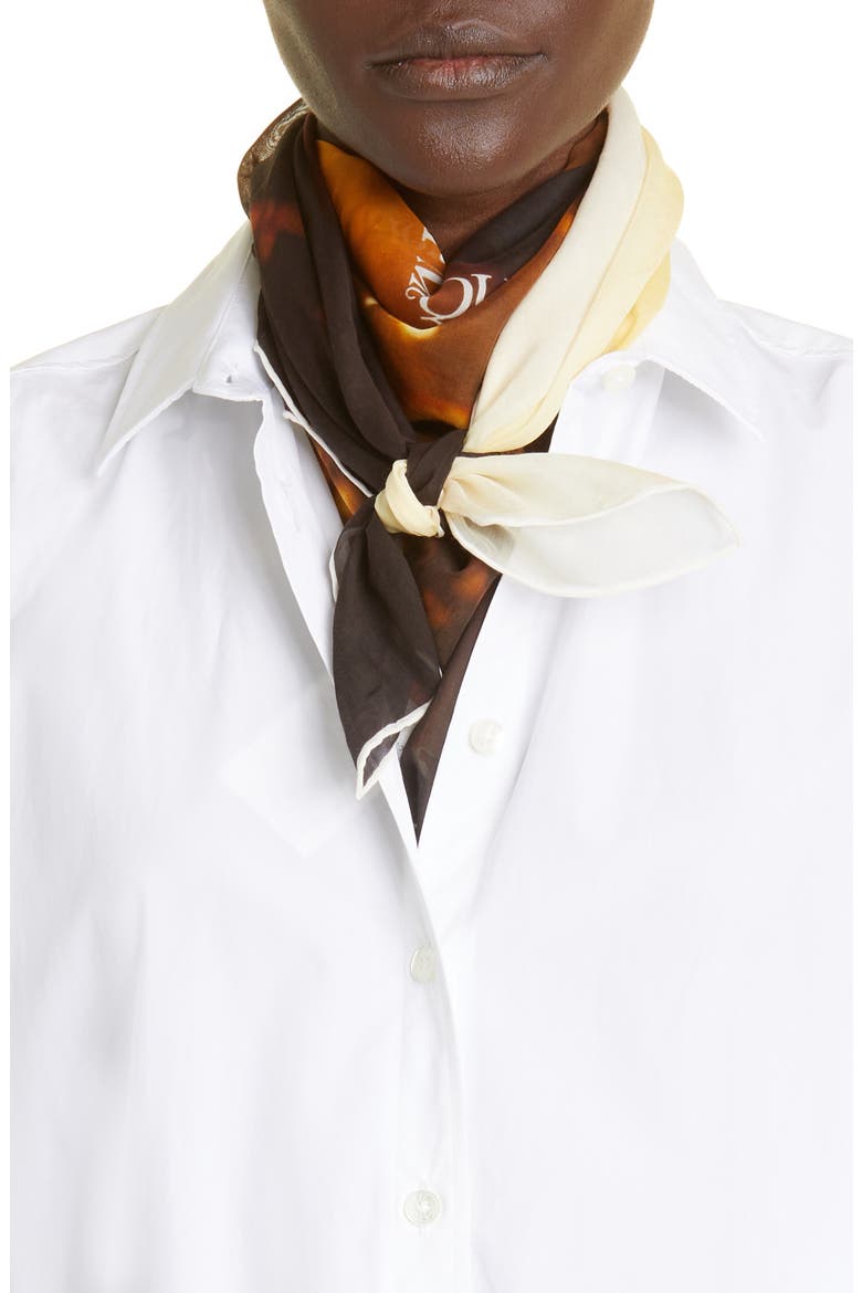 Sci-Fi Iris Cotton & Silk Square Scarf, Main, color, 7160 SUN/ BLACK