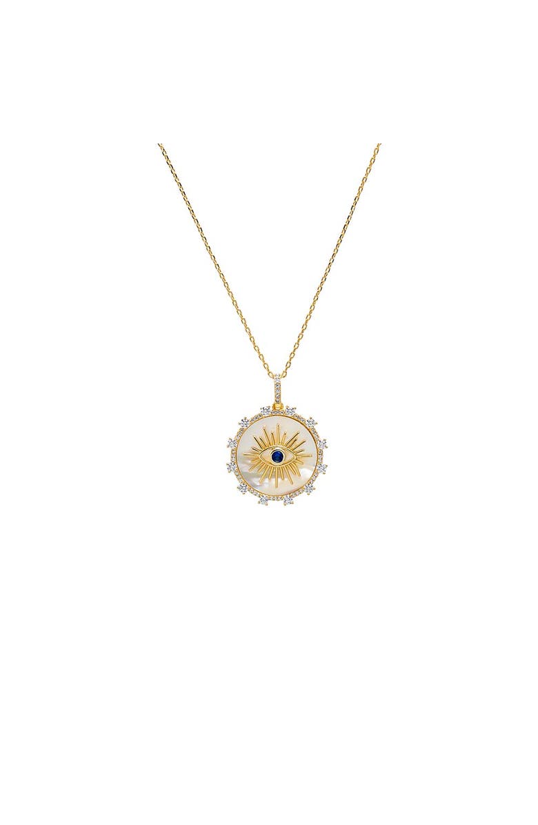 BY ADINA EDEN Mother of Pearl Evil Eye Pendant Necklace, Main, color, Mother Of Pearl