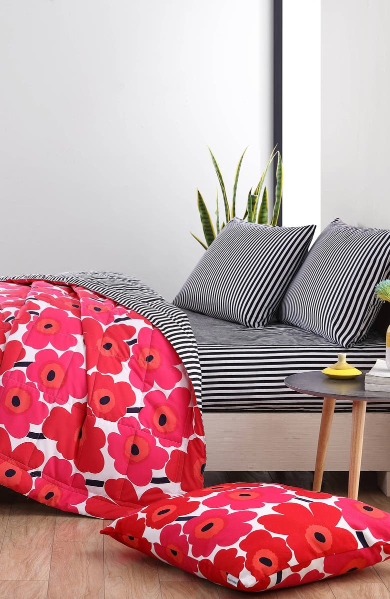Marimekko Pieni Unikko Floral Print Comforter, Alternate, color, 