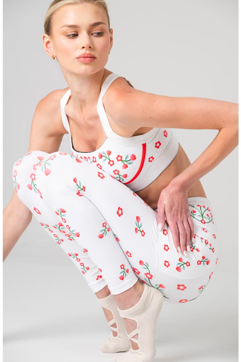 Day Garden High-Waisted Leggings, Alternate, color, White