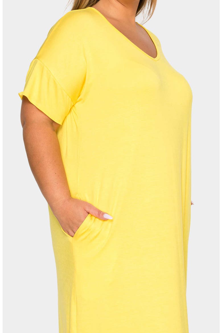Short Sleeve Jersey Maxi Dress, Alternate, color, YELLOW