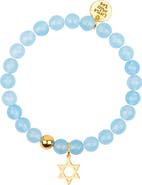 Little Miss Zoe Semi-Precious Gemstone Star of David  Charm Bracelet in Gift Pouch